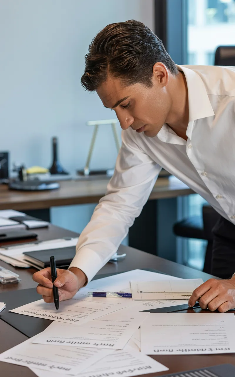 Professional reviewing translated documents