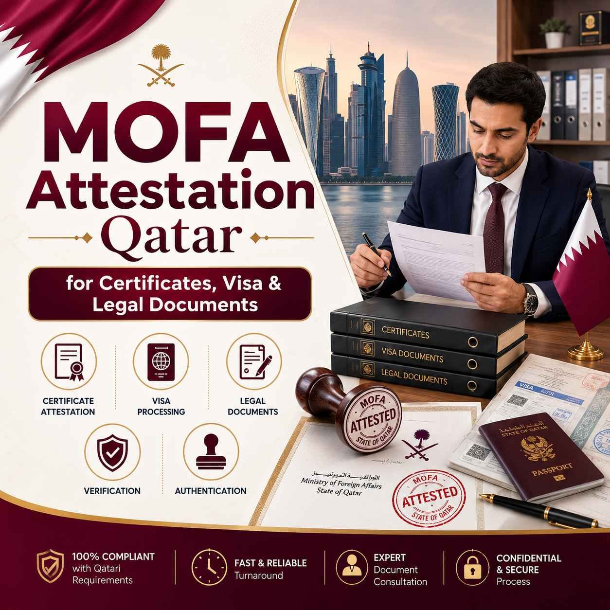 Mofa attestation qatar for certificates, visa & legal documentsn