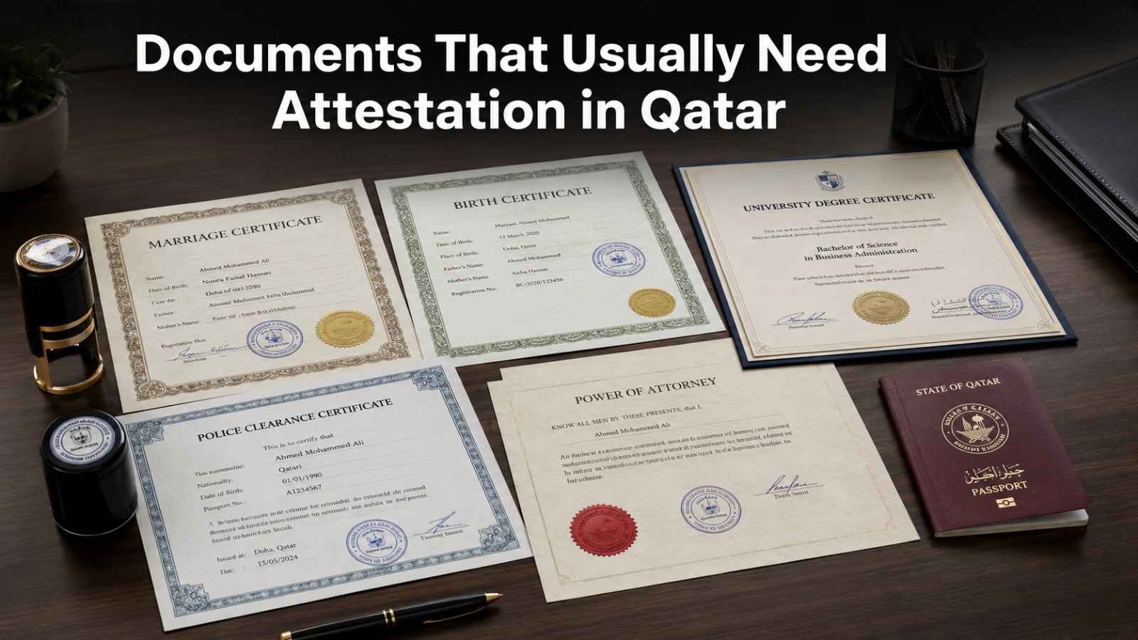 Documents That Usually Need Attestation in Qatar for Visa and Employment