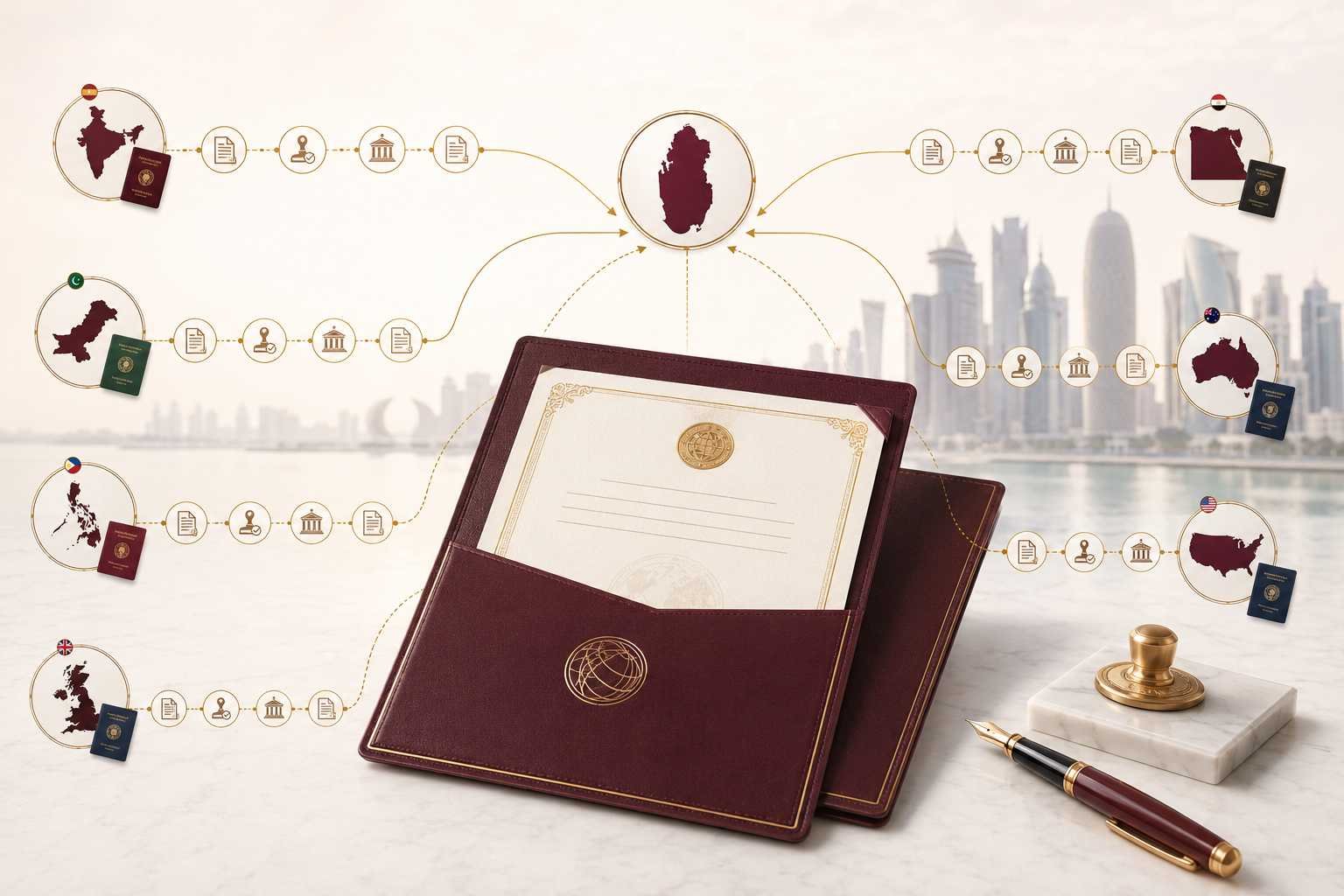 Country-specific educational document attestation routes for Qatar